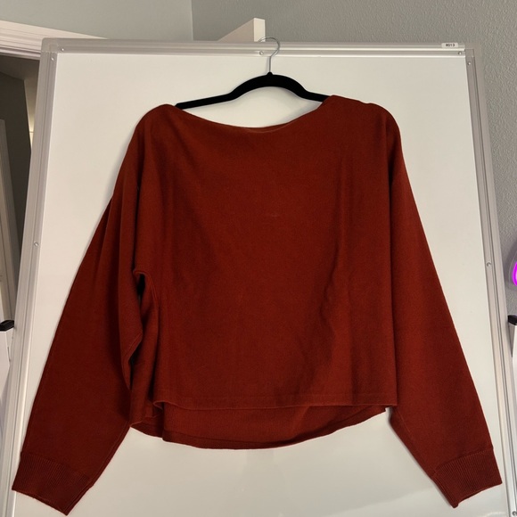 WAYF Terracotta Off-Shoulder Long Sleeve Sweater - Picture 4 of 5